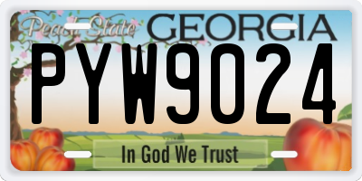 GA license plate PYW9024