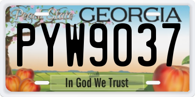 GA license plate PYW9037