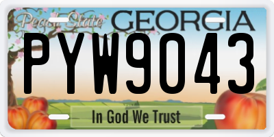 GA license plate PYW9043