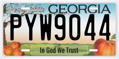 GA license plate PYW9044