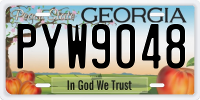 GA license plate PYW9048