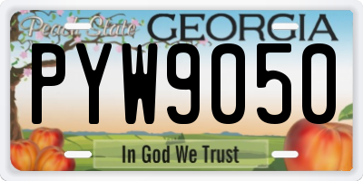GA license plate PYW9050