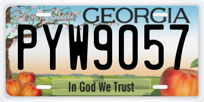 GA license plate PYW9057