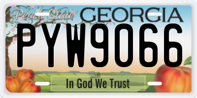 GA license plate PYW9066