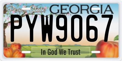 GA license plate PYW9067