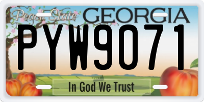 GA license plate PYW9071