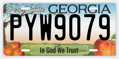 GA license plate PYW9079