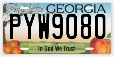 GA license plate PYW9080