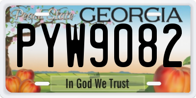 GA license plate PYW9082