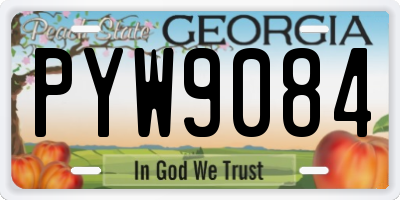 GA license plate PYW9084
