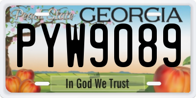 GA license plate PYW9089