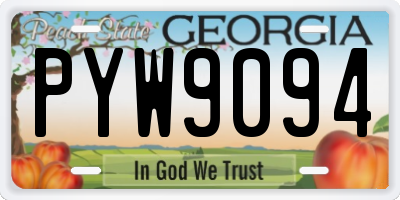GA license plate PYW9094