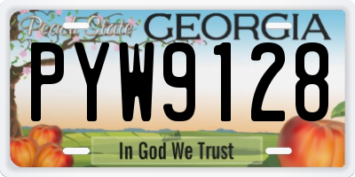 GA license plate PYW9128