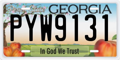 GA license plate PYW9131