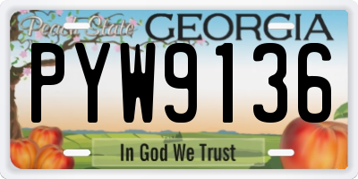 GA license plate PYW9136