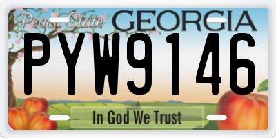 GA license plate PYW9146