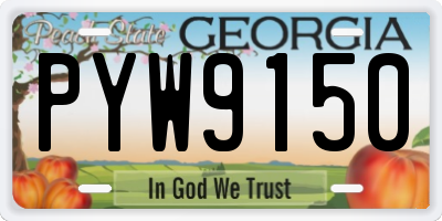 GA license plate PYW9150