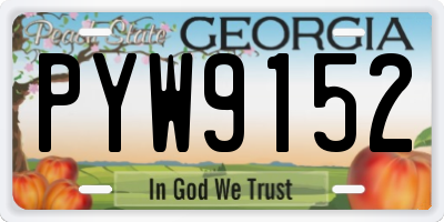 GA license plate PYW9152