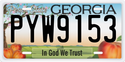 GA license plate PYW9153