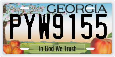 GA license plate PYW9155