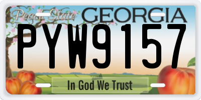 GA license plate PYW9157