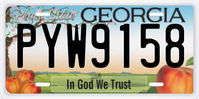 GA license plate PYW9158