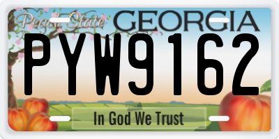 GA license plate PYW9162