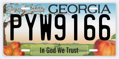 GA license plate PYW9166