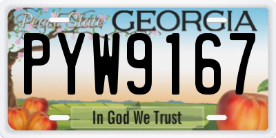 GA license plate PYW9167