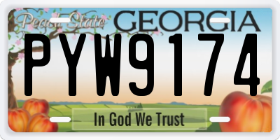 GA license plate PYW9174