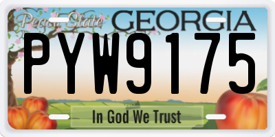 GA license plate PYW9175