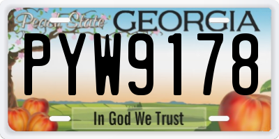 GA license plate PYW9178