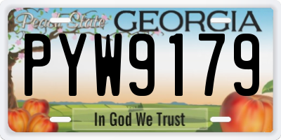 GA license plate PYW9179