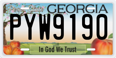 GA license plate PYW9190
