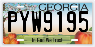 GA license plate PYW9195
