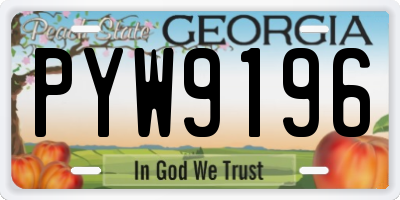 GA license plate PYW9196