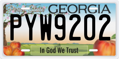 GA license plate PYW9202