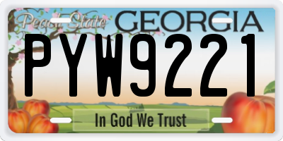 GA license plate PYW9221