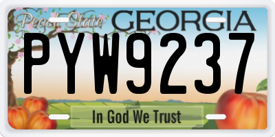 GA license plate PYW9237