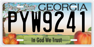 GA license plate PYW9241