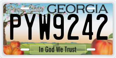 GA license plate PYW9242