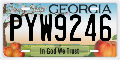GA license plate PYW9246