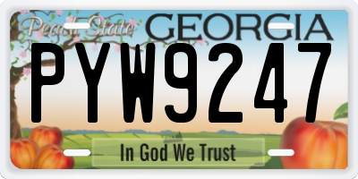 GA license plate PYW9247
