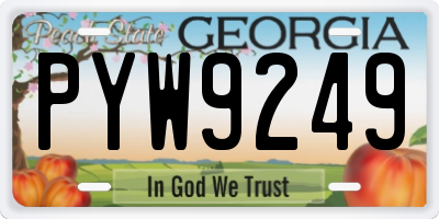 GA license plate PYW9249