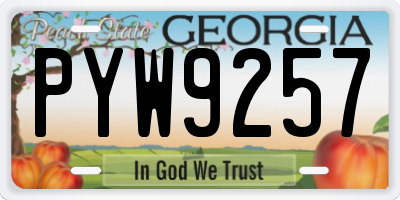 GA license plate PYW9257