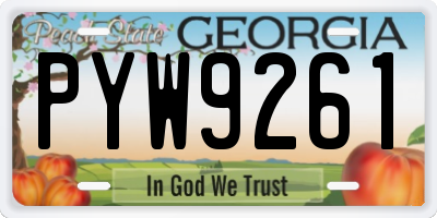 GA license plate PYW9261