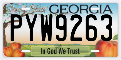 GA license plate PYW9263