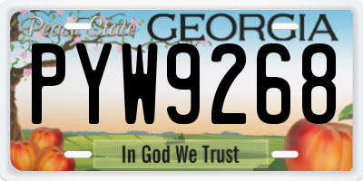 GA license plate PYW9268