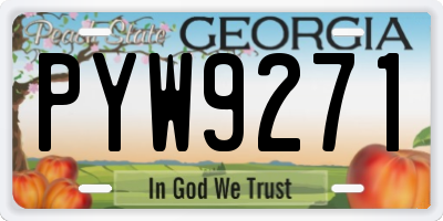 GA license plate PYW9271