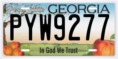 GA license plate PYW9277